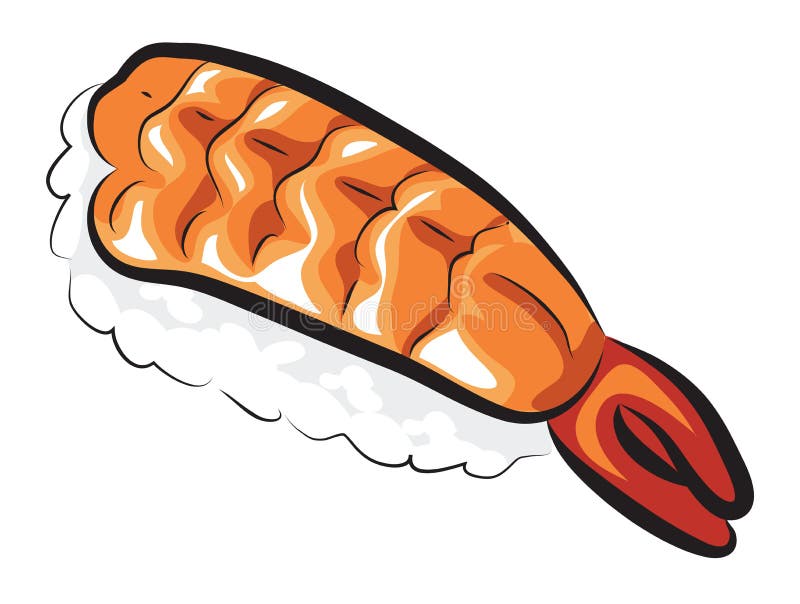 Raw Sweet Shrimp Sushi stock vector. Illustration of cuisine 41121183