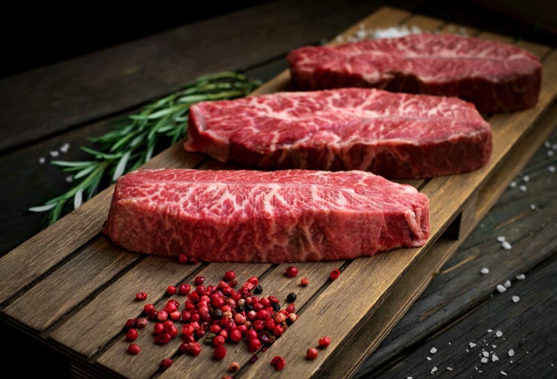 Boneless Top Blade Steak On Cutting Board Stock Image Image of