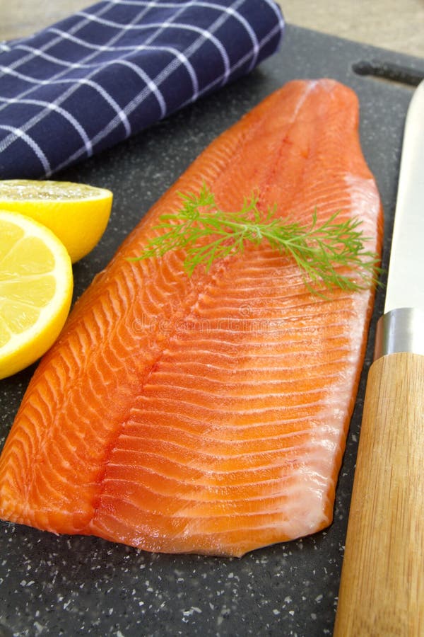 Raw trout fillet stock image. Image of fish, pink, health 141366081