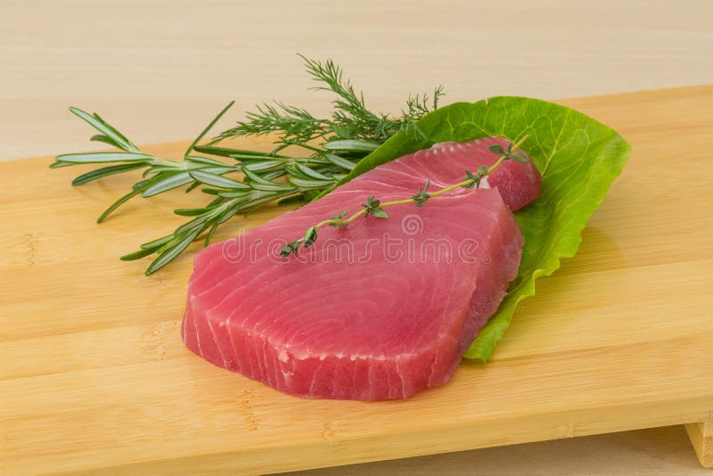 Raw tuna steak stock photo. Image of rosemary, natural 51119944