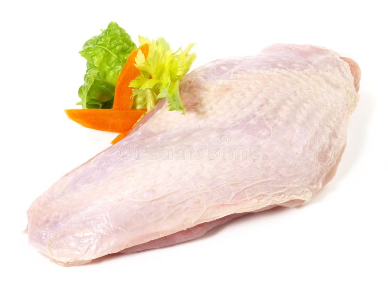 Raw Turkey Breast on White Background Isolated Stock Image Image of