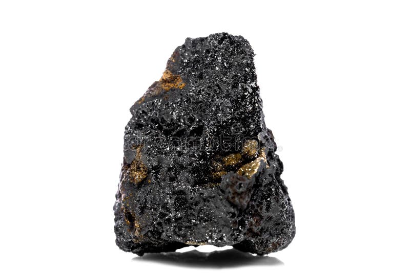 Raw and Unrefined Manganese Ore in Front of White Isolated Background