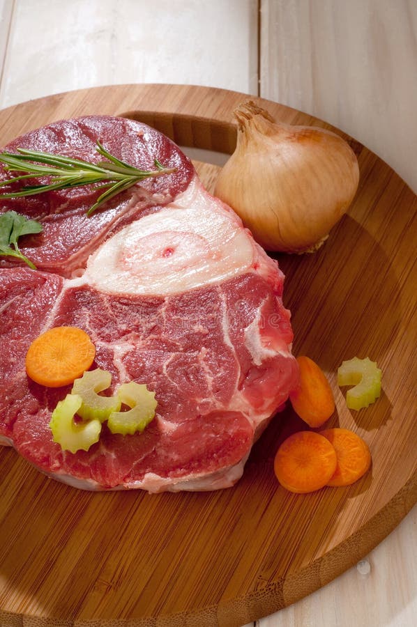 Raw Veal Shank with Ingredients Stock Photo Image of barbecue, loaf