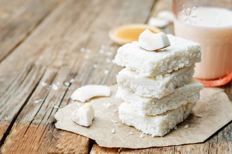 Raw vegan coconut bars stock photography Raw vegan coconut bars stock photography