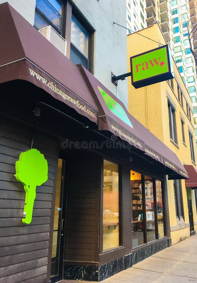 RAW VEGAN RESTAURANT TOGO FOOD, CHICAGO Editorial Photography Image