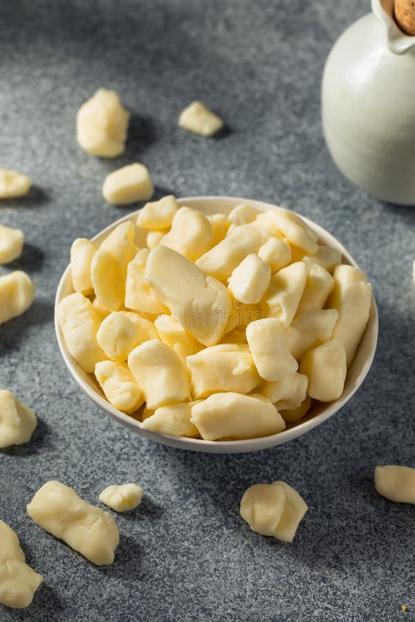 Raw White Organic Cheese Curds Stock Image Image of white, homemade