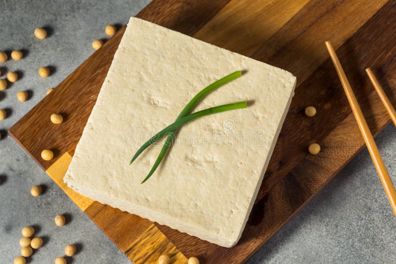 Raw White Organic Extra Firm Tofu Stock Image Image of protein