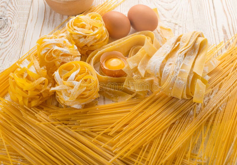 Raw Yellow Italian Pasta Pappardelle Fettuccine Or Tagliatelle Stock Photo Image Of Macaroni Alfredo 139478080