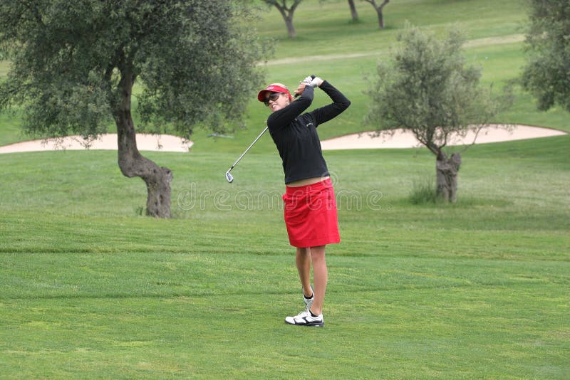 Anna Rawson from Australia , Ladies European Tour Golf, Castelllon, spain, 2006, finish hitting. Anna Rawson from Australia , Ladies European Tour Golf, Castelllon, spain, 2006, finish hitting