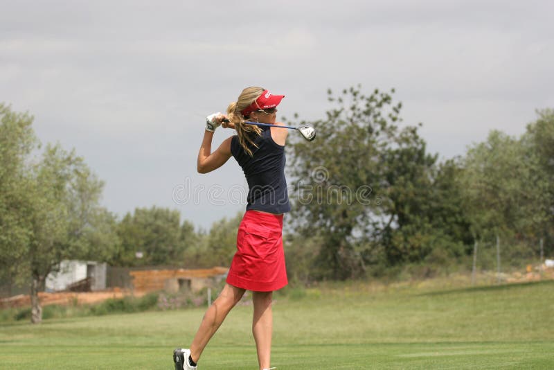 Anna Rawson from Australia , Ladies European Tour Golf, Castelllon, spain, 2006, swinging end. Anna Rawson from Australia , Ladies European Tour Golf, Castelllon, spain, 2006, swinging end