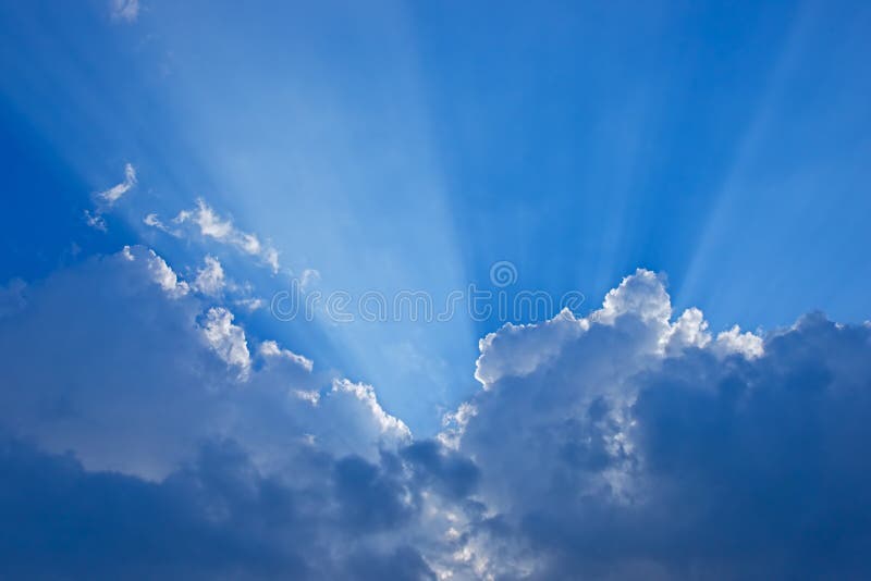 Ray of lights through the clouds.