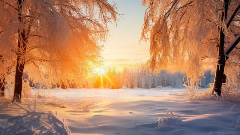 Rays winter sun stock photos