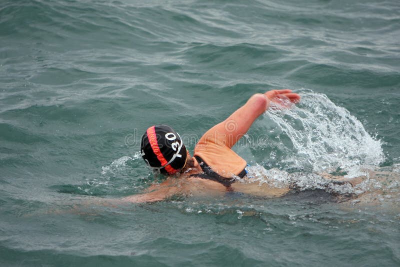 Annual Christmas Cup (Coupe de Noel) swimming event in Geneva, Switzerland where swimmers swim 130 meters in icy cold Lake Geneva. Annual Christmas Cup (Coupe de Noel) swimming event in Geneva, Switzerland where swimmers swim 130 meters in icy cold Lake Geneva.