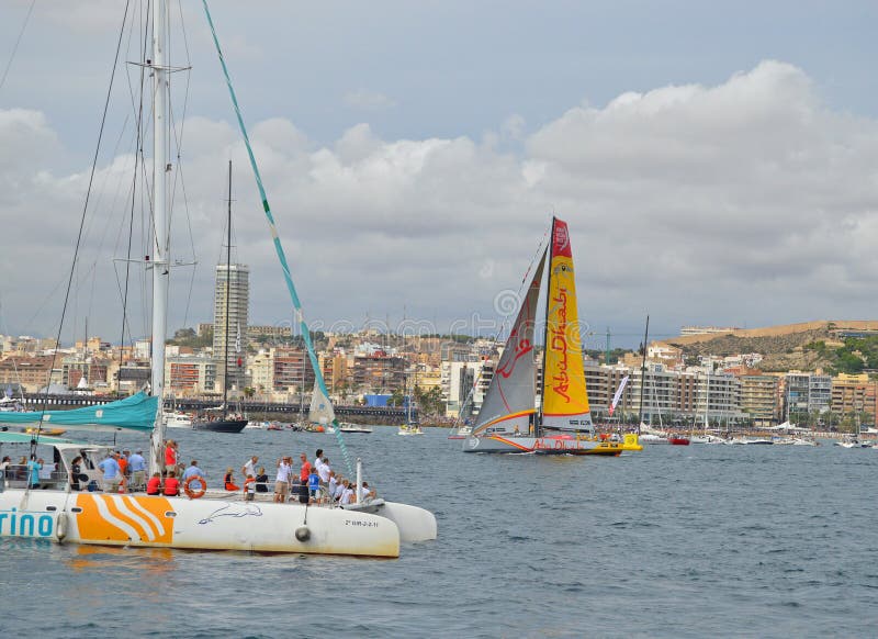 Raza 2014 - del océano de Volvo Abu Dhabi Ocean Racing 2015 fotografía de archivo Raza 2014 - del océano de Volvo Abu Dhabi Ocean Racing 2015 fotografía de archivo