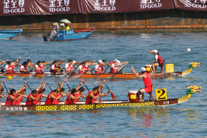 Razas de barco de dragón de Hong-Kong Int'l 2010 fotos de archivo Razas de barco de dragón de Hong-Kong Int'l 2010 fotos de archivo