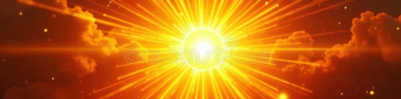 Raze solare dinamice galbene care explodează din paleta centrală a aurului stock illustration