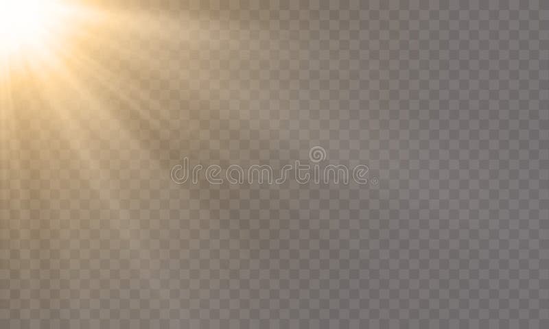 Razele solare cu efect de explozie luminos alb strălucitor strălucesc în fundal transparent vectorial royalty free illustration