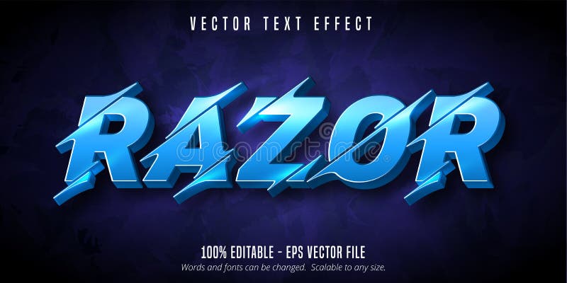 Razor text, cutout style editable text effect