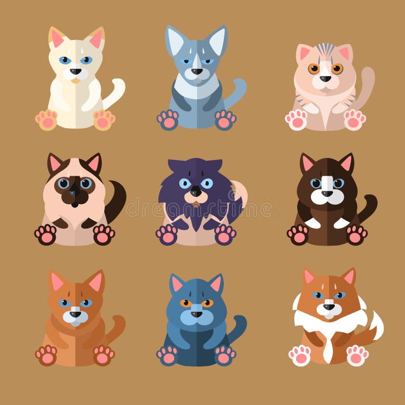 Razze delle icone dei gatti Illustrazione di vettore royalty illustrazione gratis Razze delle icone dei gatti Illustrazione di vettore royalty illustrazione gratis
