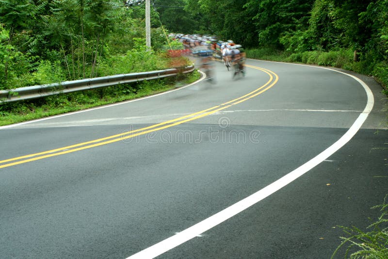 Corrida de ciclismo em estrada imagens de stock royalty free