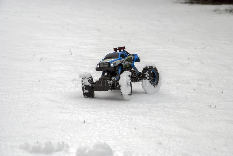RC model spinning in the snow royalty free stock images
