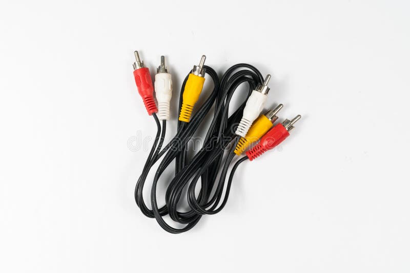 RCA kablar som isoleras på vit bakgrund royaltyfri fotografi RCA kablar som isoleras på vit bakgrund royaltyfri fotografi