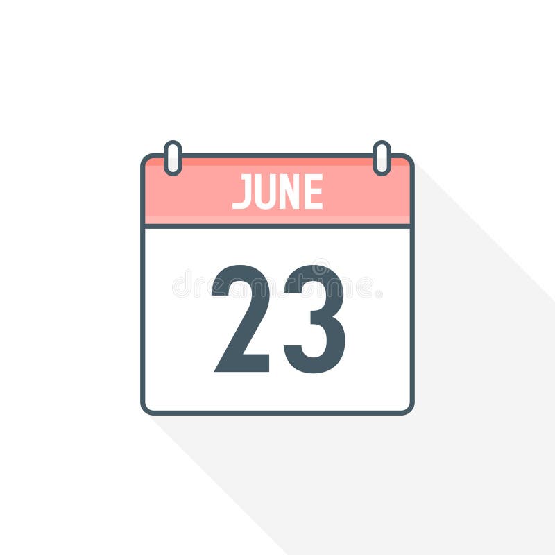23rd June Calendar Icon June 23 Calendar Date Month Icon Vector 23rd June Calendar Icon June 23 Calendar Date Month Icon Vector
