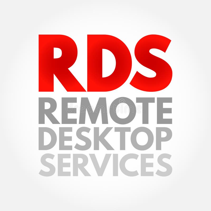RDS Remote Desktop Services Acronym, Technology Concept Background