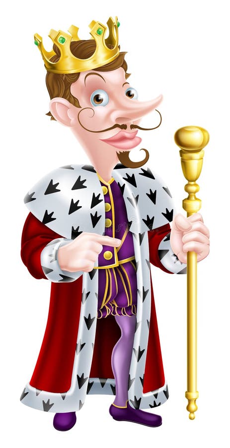 Download Re Altezzoso Pointing Cartoon Illustrazione Vettoriale - Illustrazione di nobility, clip: 56882847