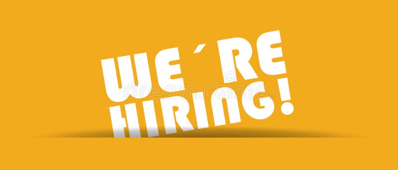 We´re Hiring - Vector Illustration With Shadow On Yellow royalty free illustration We´re Hiring - Vector Illustration With Shadow On Yellow royalty free illustration