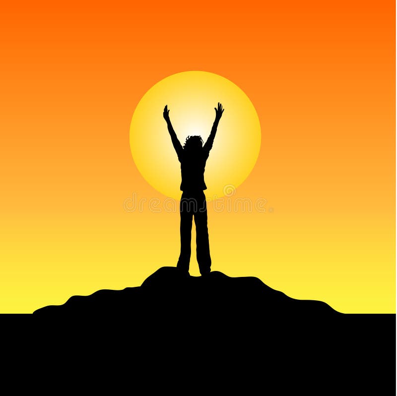 Reach for the sky stock vector. Illustration of sunset 187375