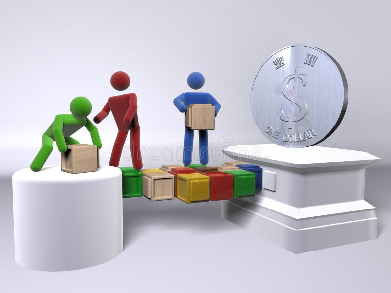 Reaching for the Hong Kong Dollar HKD $ stock illustration