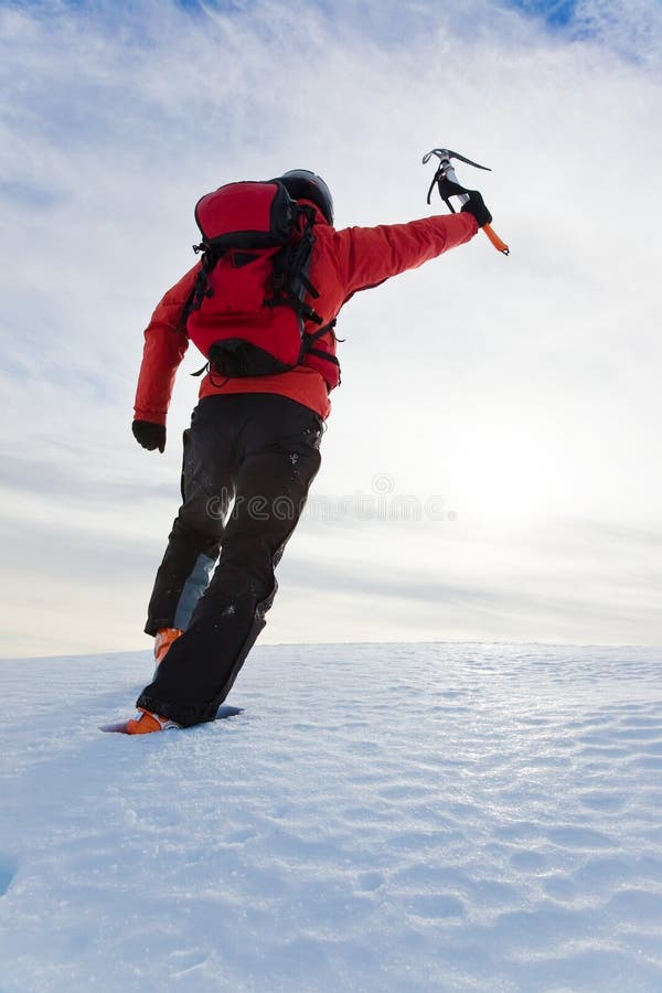 Reaching the summit stock photos