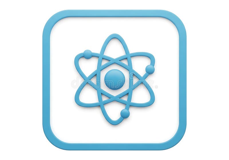 Современная иконка логотипа React JavaScript с атомом иллюстрация штока