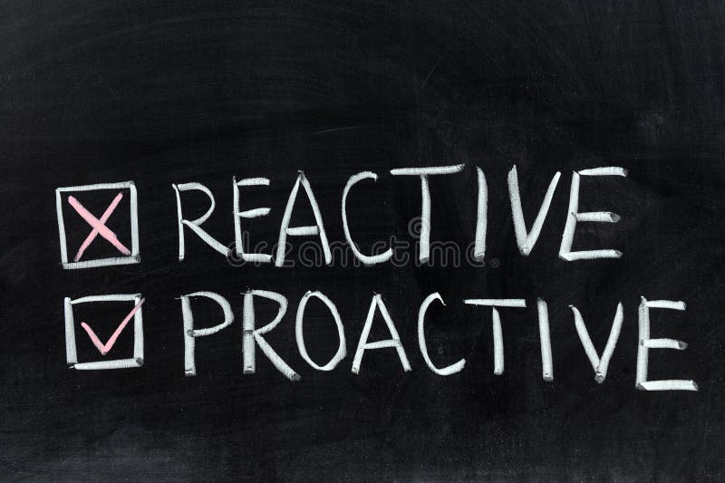 Reactief of pro-actief stock afbeelding Reactief of pro-actief stock afbeelding