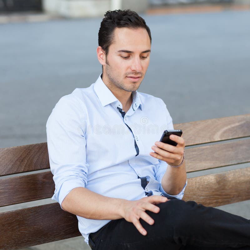 Reading cell phone stock photo. Image of sunny, reading 41022166