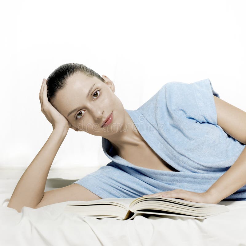 Reading relaxed woman