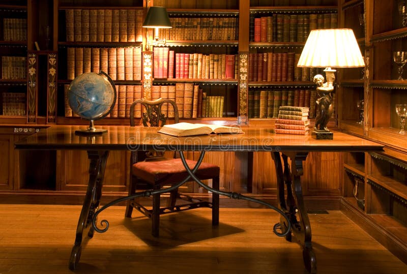 Reading room in old library.