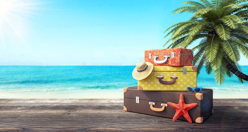 Ready for summer vacation, travel background