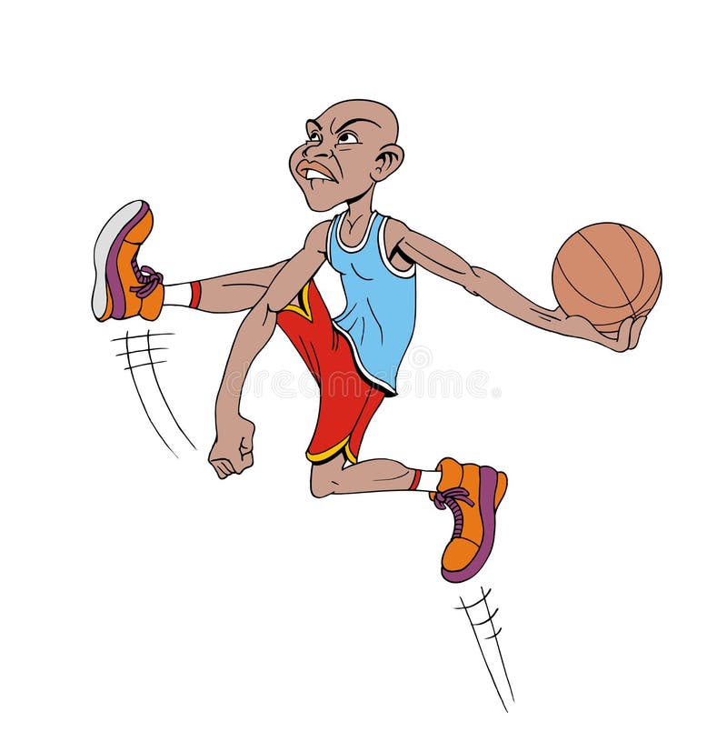 Basketball Player Cartoon Dunking Basketball Stock Illustrations 86