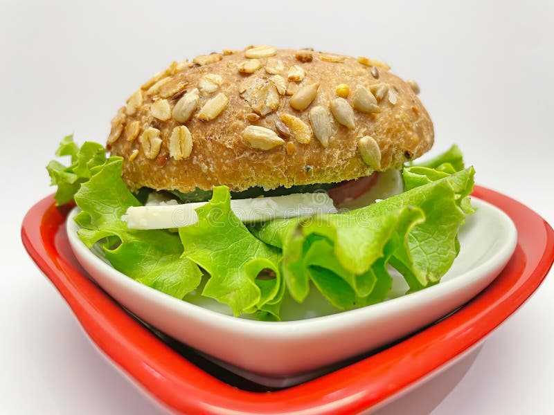 Ready To Eat Sandwich on Heart Shaped Plate Stock Photo Image of