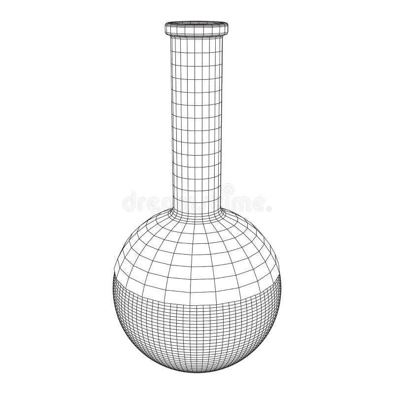 Reagenzglas niedrige Poly-wireframe Masche stock abbildung