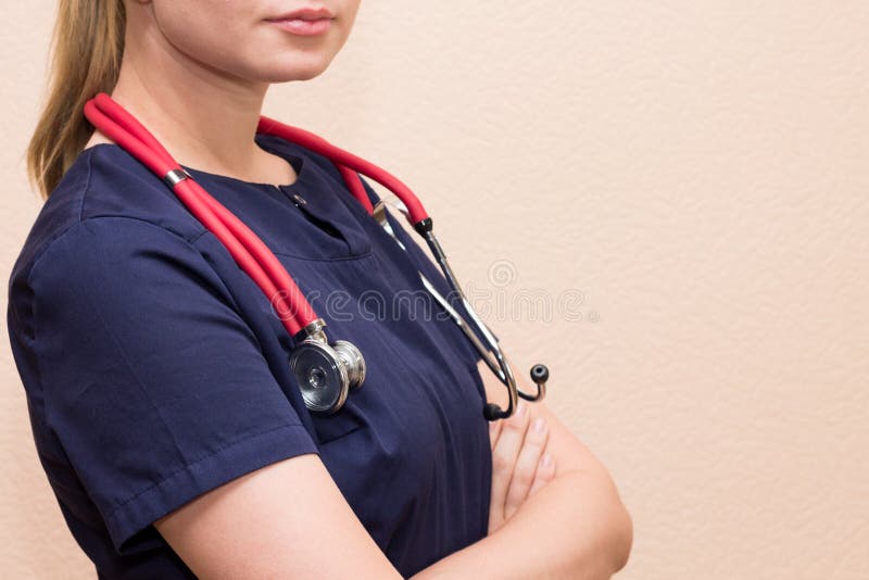 Real Doctor with Stethoscope Stock Image Image of beautiful, adult