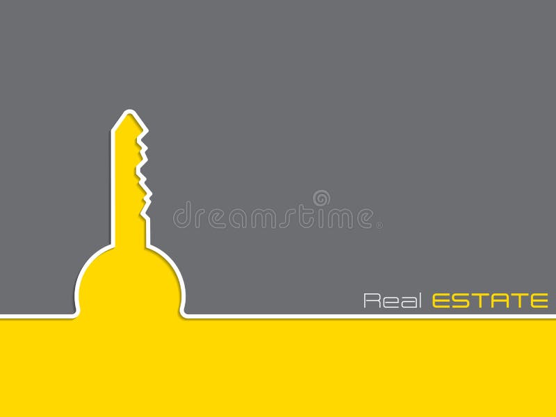 Real estate advertising with key vector illustration