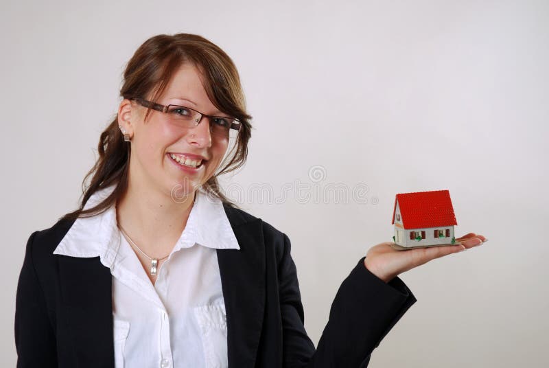 Home Real Estate Agent Ready To Sell Home Stock Image Image of