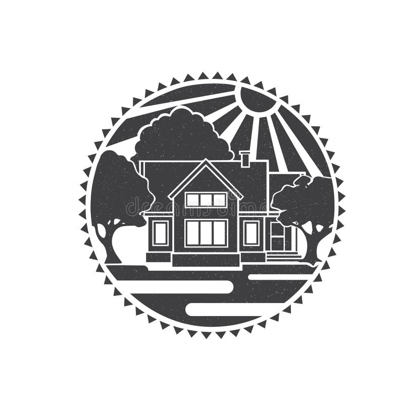 Vector Real Estate Silhouette Illustrations, Logotypes. Black and White ...