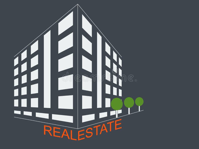 Real estate development architecture concept symbol royalty free illustration