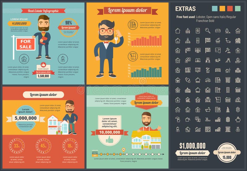 Real Estate flat design Infographic Template vector illustration Real Estate flat design Infographic Template vector illustration