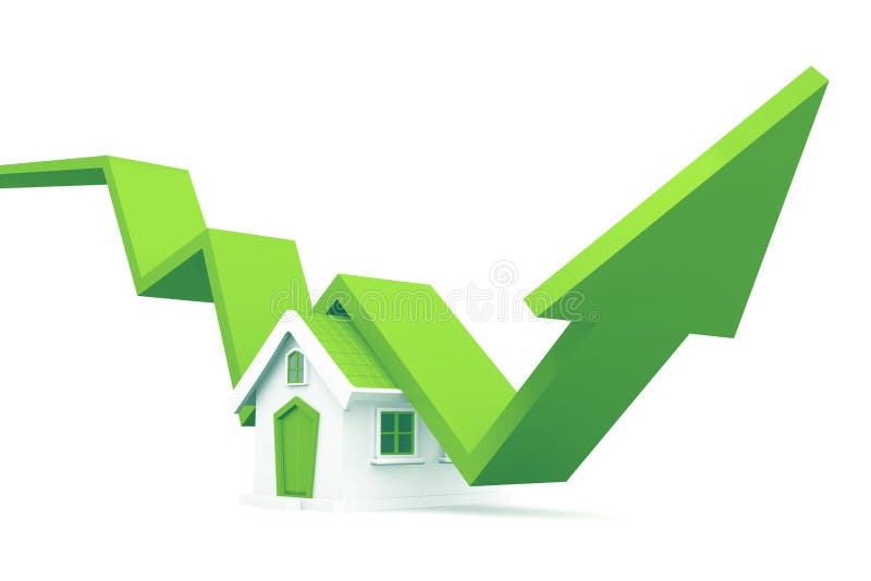 Real estate growth chart stock illustration. Illustration of idea
