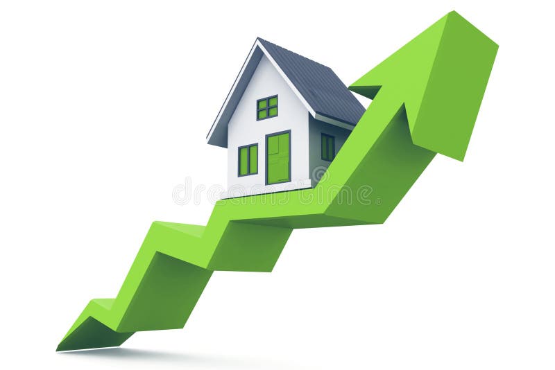 Real estate growth chart stock illustration. Illustration of real